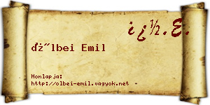Ölbei Emil névjegykártya